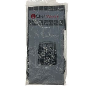 Chef Works F28 Half Bistro Apron Adult One Size Black Pinstripe White 19x27.5